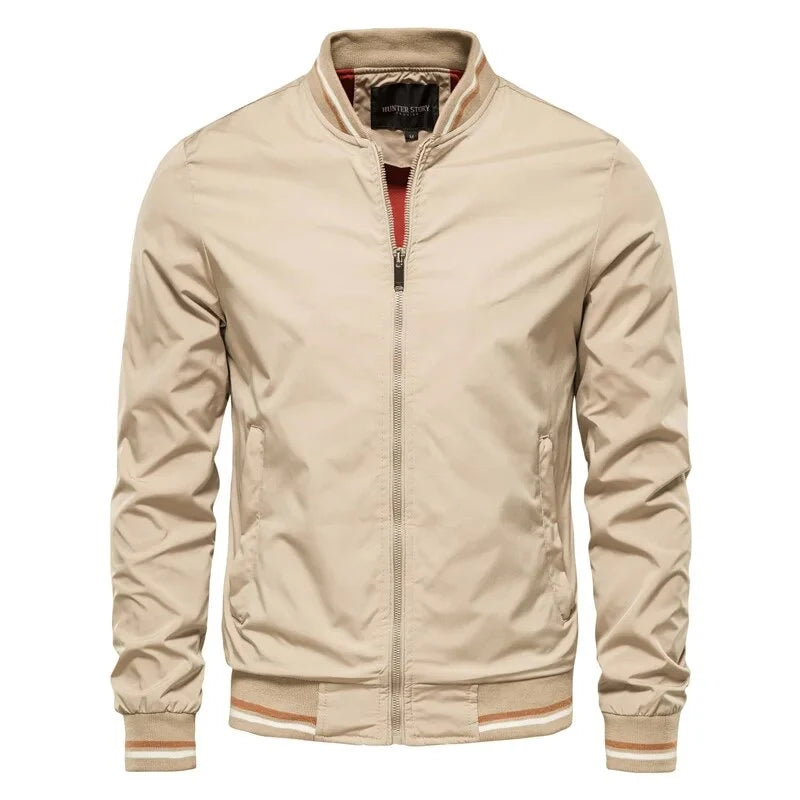 Solid Outwears Windbreaker Coats Aviator Jacket
