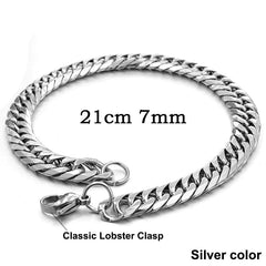 Stainless Steel Curb Dome Link Wristband Jewelry