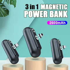 Garas Mini Magnetic Power Bank: 2600mAh Portable Charger