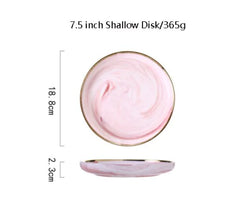 Pink Marbe Dinnerware Dinner Plates