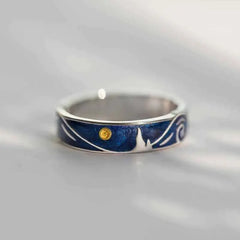 Van Gogh Starry Sky Open Lover Fashion Rings