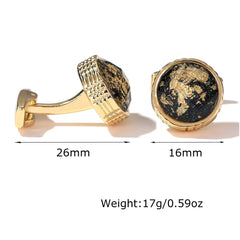 Gold Personalized Round Cufflinks For Men