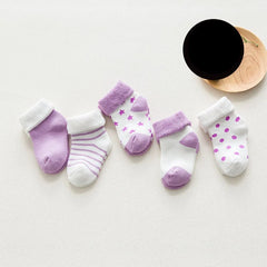 5 Pairs High Quality Cartoon Newborn Socks