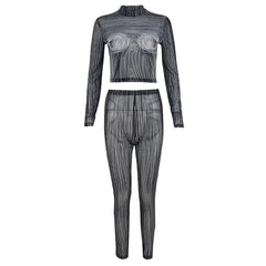 Mesh Legging Pant Set