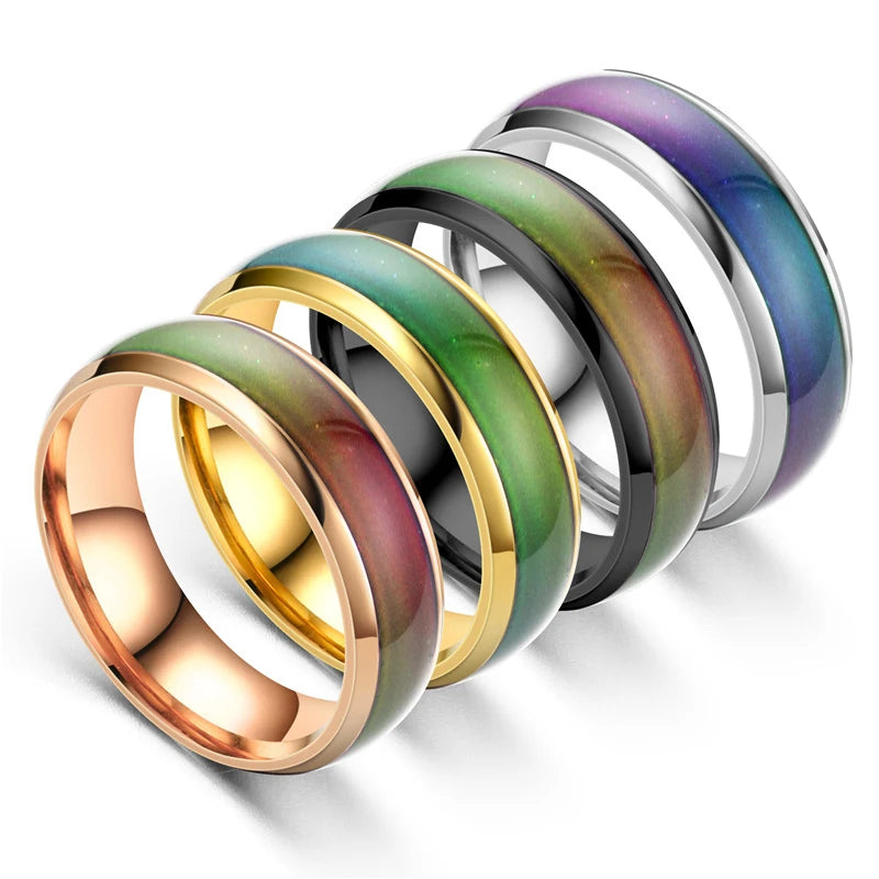 Stainless Steel Changing Color Rings,