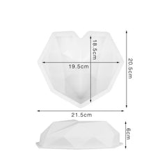 3D Diamond Heart Shaped Baking Mold