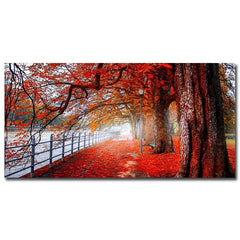 Modern Art Red Forest Landscape Wall Pictures