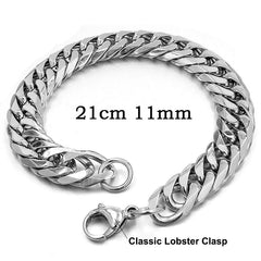 Stainless Steel Curb Dome Link Wristband Jewelry