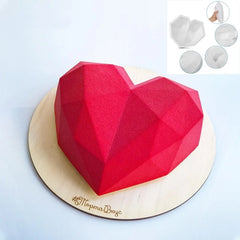 3D Diamond Heart Shaped Baking Mold