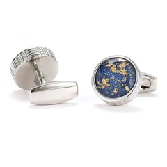 Gold Personalized Round Cufflinks For Men