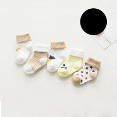 5 Pairs High Quality Cartoon Newborn Socks