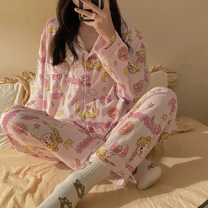 Kawaii Sailor Moon Inspired Pajamas Set