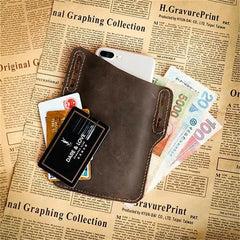 Men Cell Phone Belt Pack Bag Loop Waist Holster Pouch Case Leather Wallet Cover