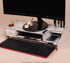 Wooden Monitor Riser And Desk Organizer