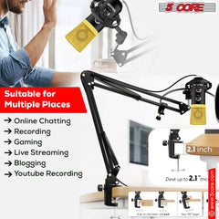 5Core Recording Microphone Podcast Bundle  Professional Condenser Cardioid Mic Kit  w Boom Arm