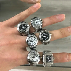 Vintage Y2k Finger Watch Rings