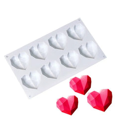 3D Diamond Heart Shaped Baking Mold